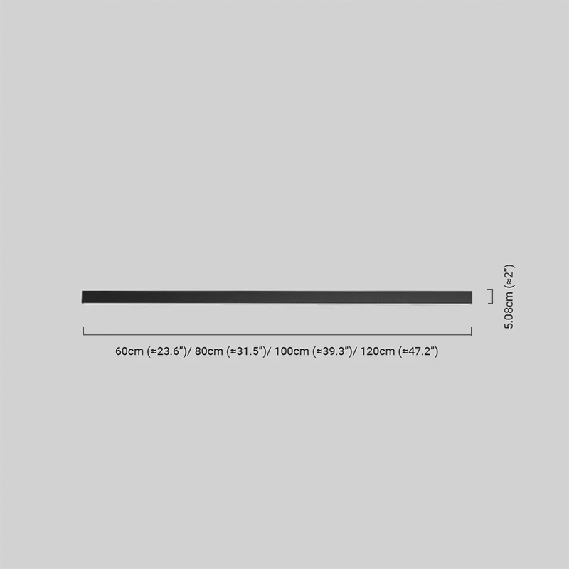 Minimalist Black Linear Ceiling Light Dimension