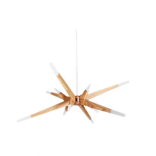 Wood Pendant Light - Natural Organic Living Room