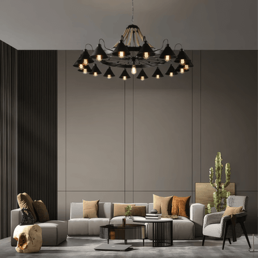 Industrial Ring Chandelier 17 Heads for Living Room