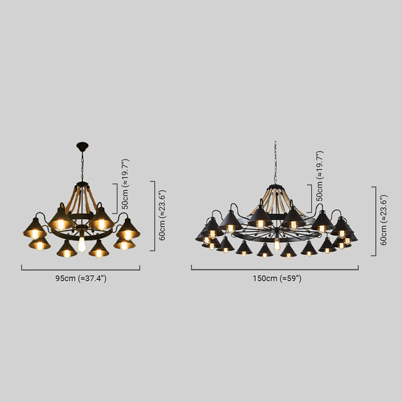 Industrial Ring Chandelier Dimension