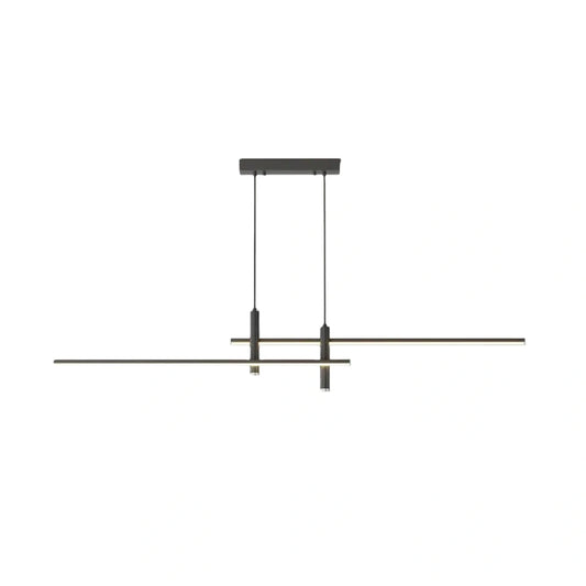 Lámpara colgante lineal moderna Arcato - Metal negro/dorado para cocina