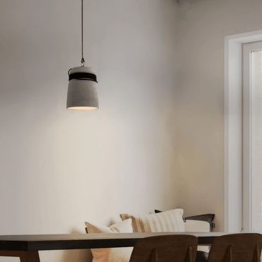 Industrial Black Cement Pendant Light Dining Room