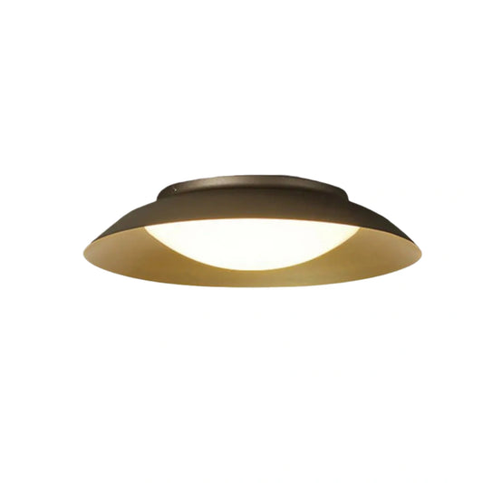 Flush Mount Ceiling Light – Round Metal & Brass for Bedroom