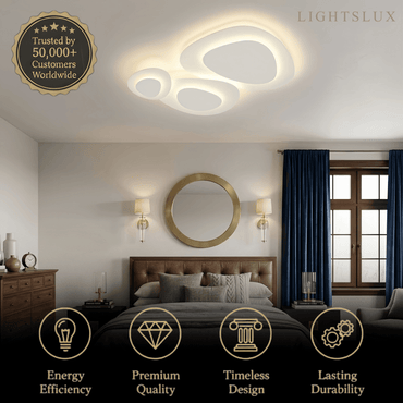 Crema Modern LED Flush Mount Ceiling Light – Nordic Metal Bedroom Fixture