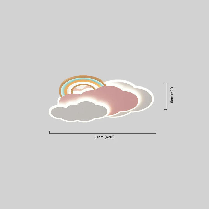 Modern Cloud Rainbow Ceiling Light Dimension