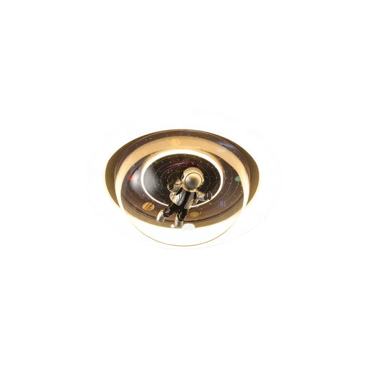 Modern Metal & Acrylic Ceiling Light - Blue/Pink Astronaut Design for Bedroom