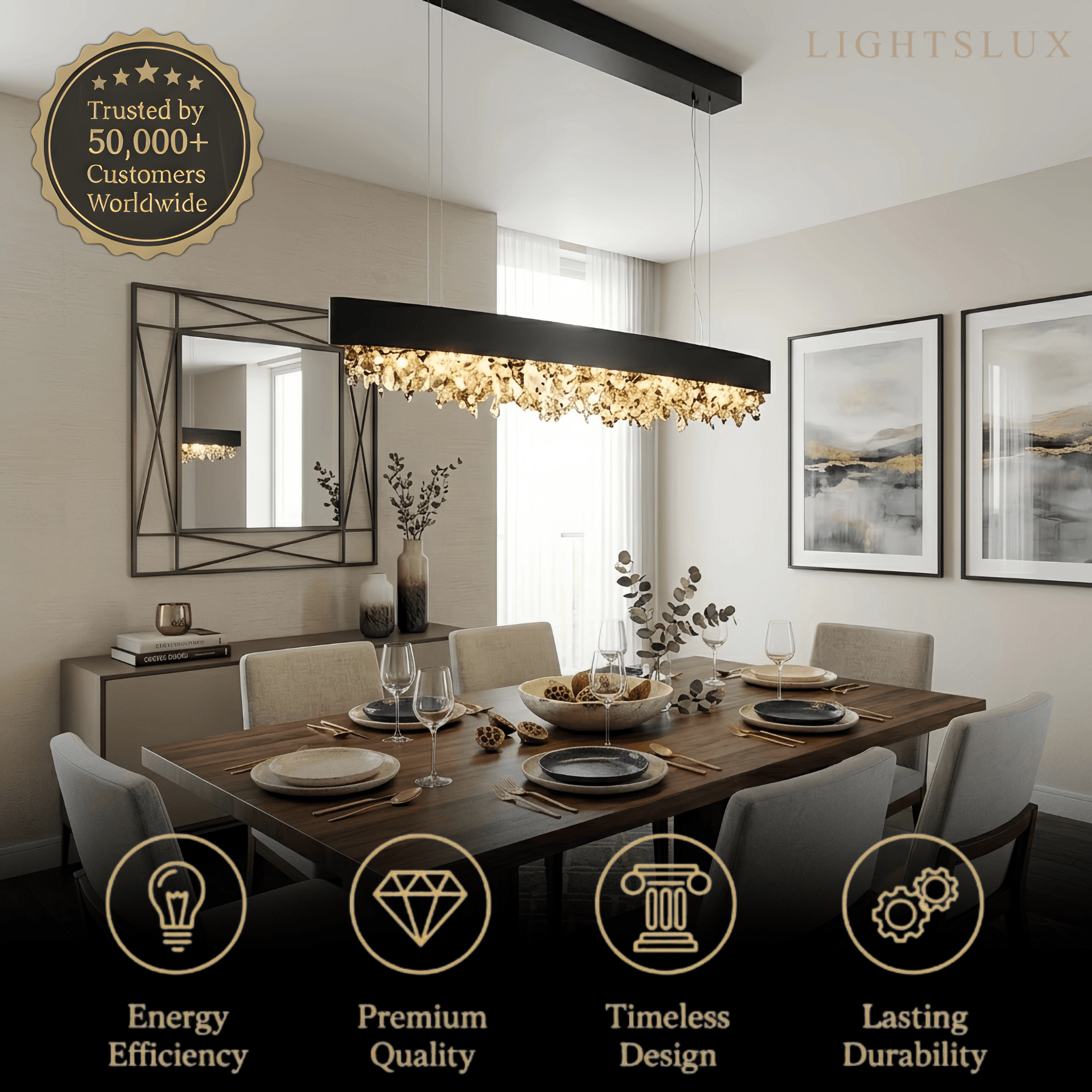 Excelis Royal Crystal Pendant Light