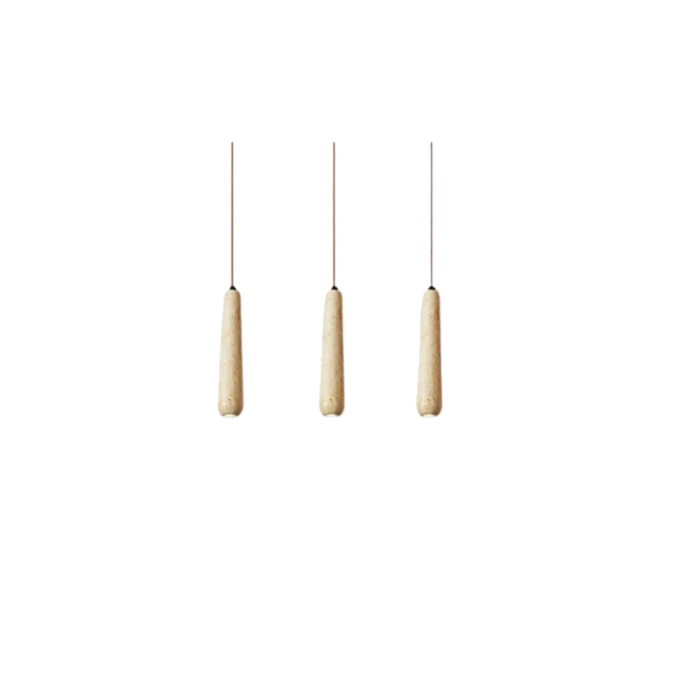 Pendant Light — Natural Wood & Stone Cylinder for Dining Room