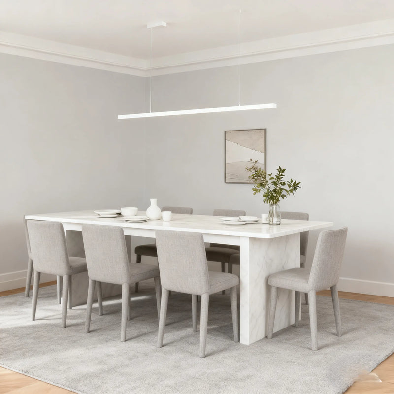 Arcato Modern LED Pendant Light – White/Black Metal/Glass for Dining Room