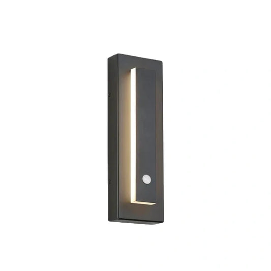 Prisma Modern Metal & Acrylic Wall Lamp - Black Rectangular Design for Garden