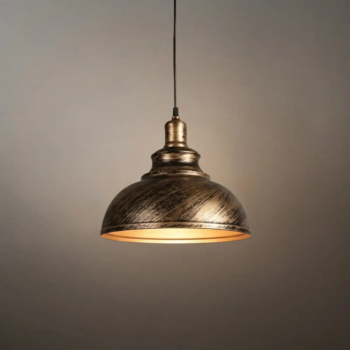 Irondale Industrial Metal Pendant Light - Copper Dome Design for Dining Room