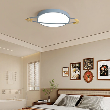 Modern Gray Round Ceiling Light for Bedroom