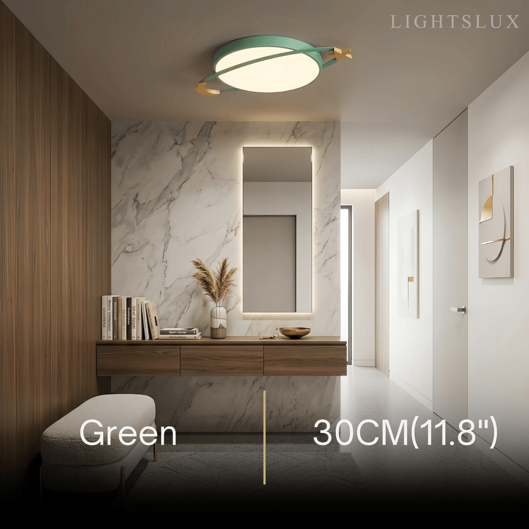 Vivara Modern Ceiling Light - Dimmable Grey/White/Green for Bedroom