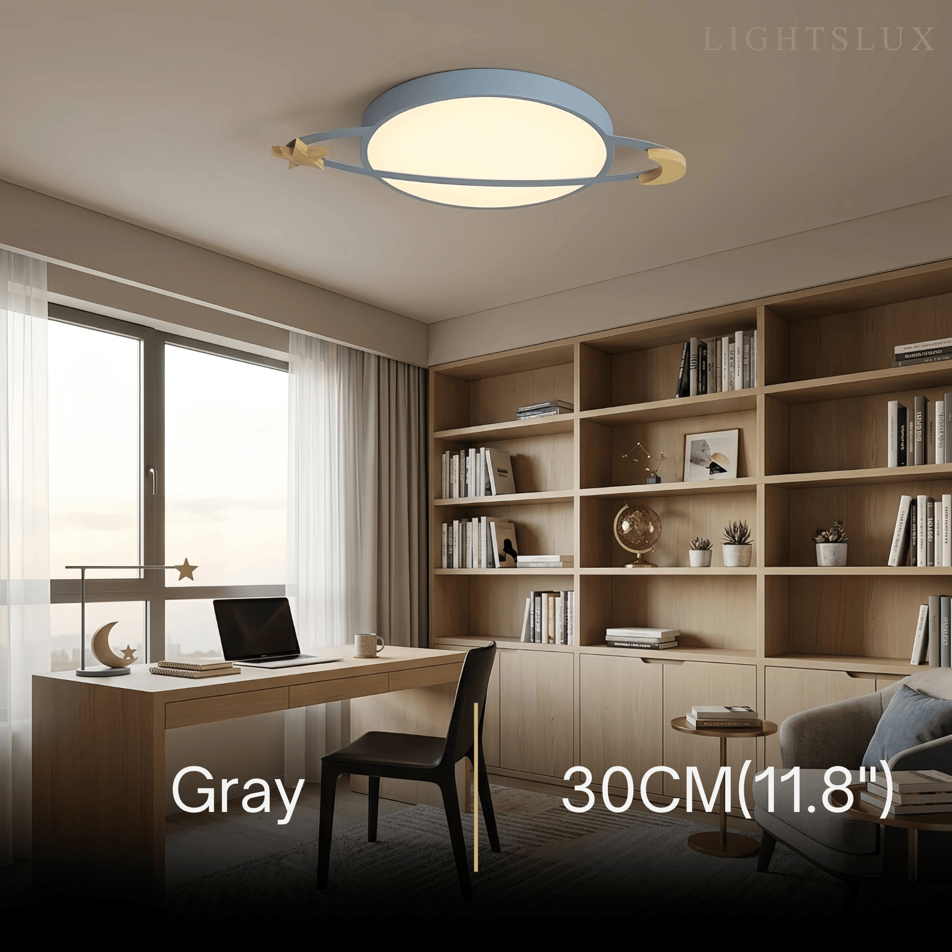 Vivara Modern Ceiling Light - Dimmable Grey/White/Green for Bedroom