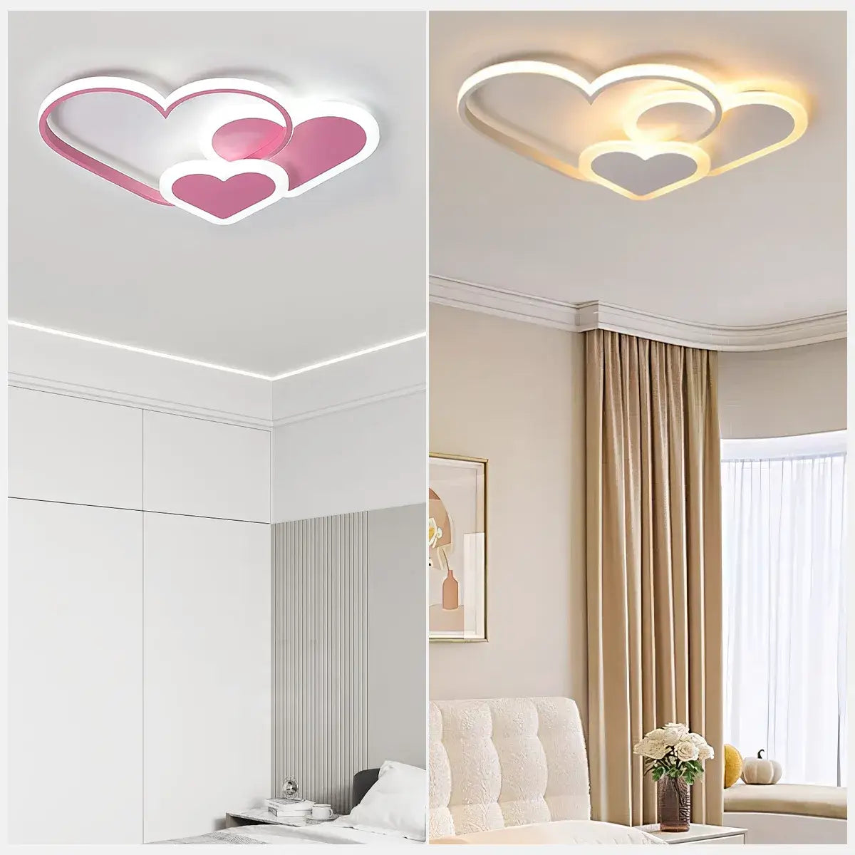 Vivara Modern LED Dimmable Star Ceiling Light – Designer White/Pink Kids Room