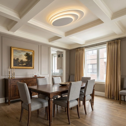 Crema Modern Nordic Round Flush Mount Ceiling Light – White Fixture