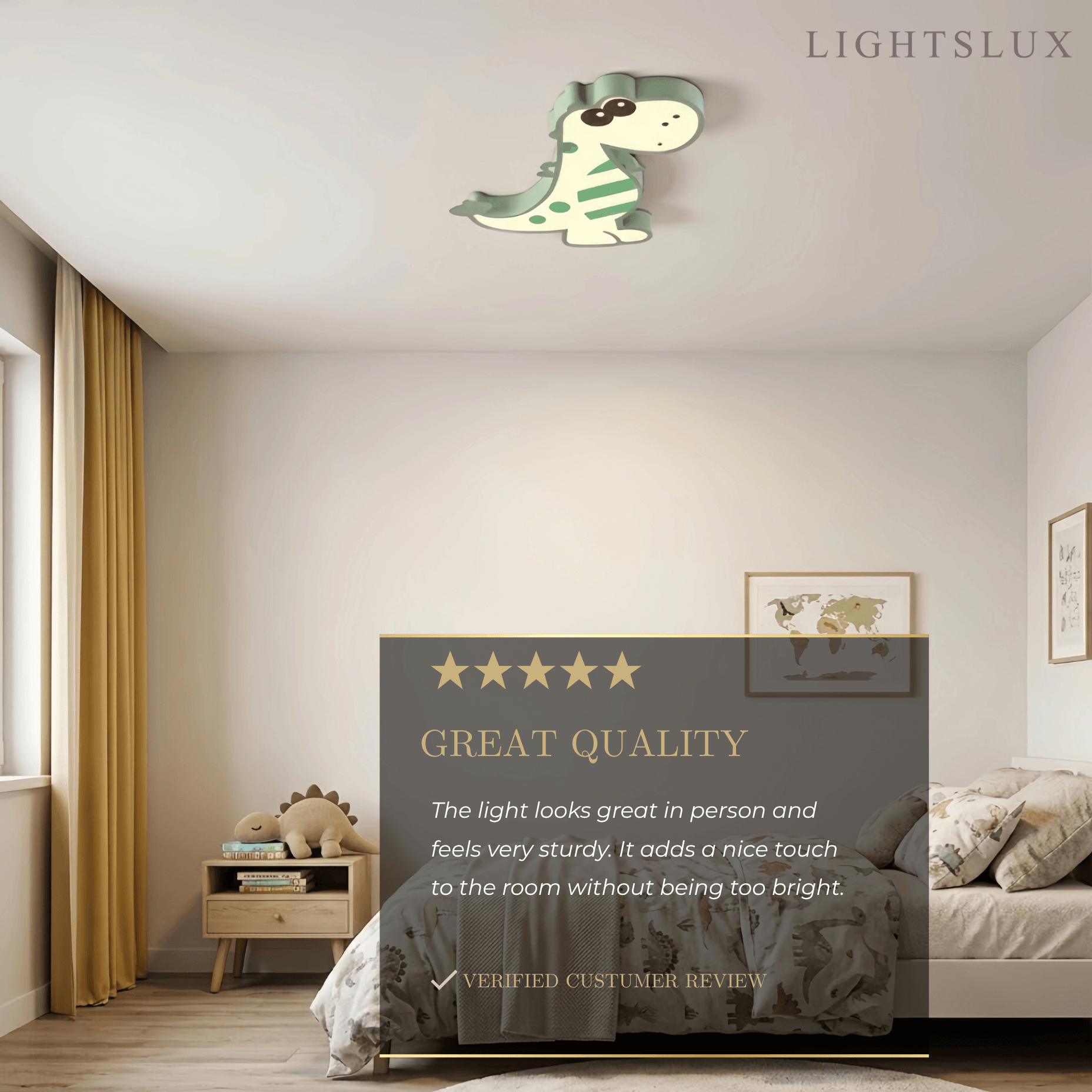 Vivara Modern Dimmable Ceiling Light - Cute Dragon Design for Children's Room