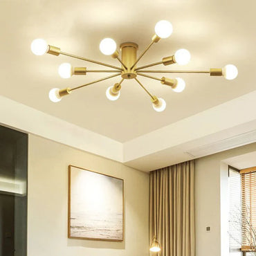 Modern Metal/Glass Ceiling Light For Living Room