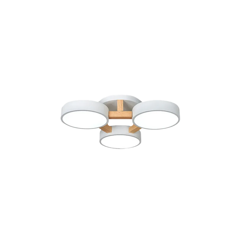 Arcato Modern Round Ceiling Light – 3-Color Fixture with Three Heads Bedroom