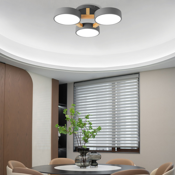 Minimalist Round Gray Ceiling Light for Dining Room