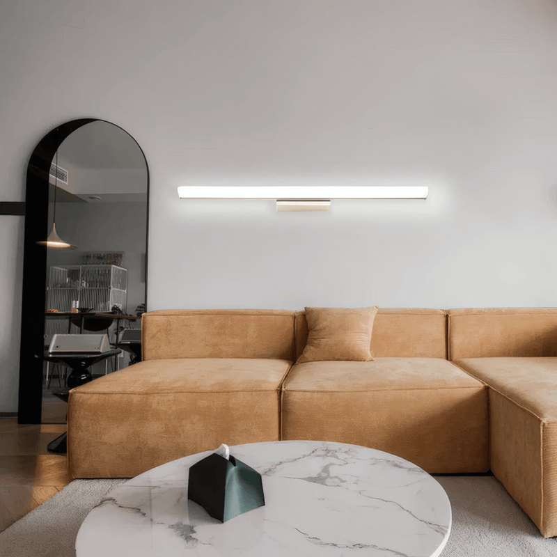 Minimalist Chrome Mirror Vanity Wall Lamp Linear Living Room