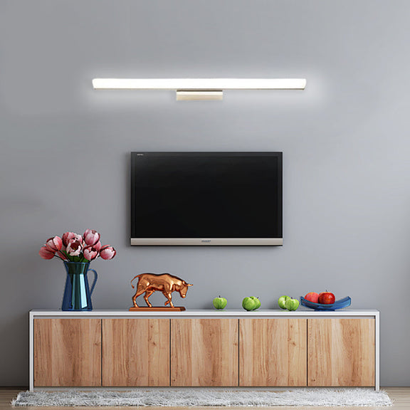 Minimalist Chrome Mirror Vanity Wall Lamp Linear Living Room 70cm