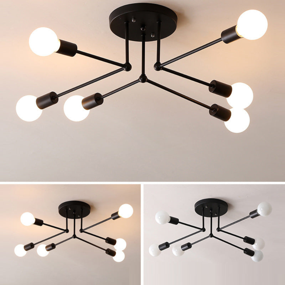Nebula Royal Gold/Black LED Chandelier – Elegant Lighting for Living Room/Bedroom