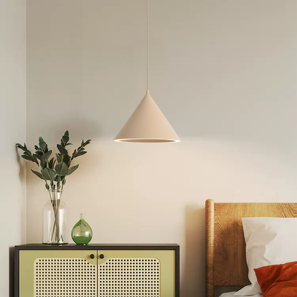 Morandi Yellow Pendant Light Funnel Bedroom