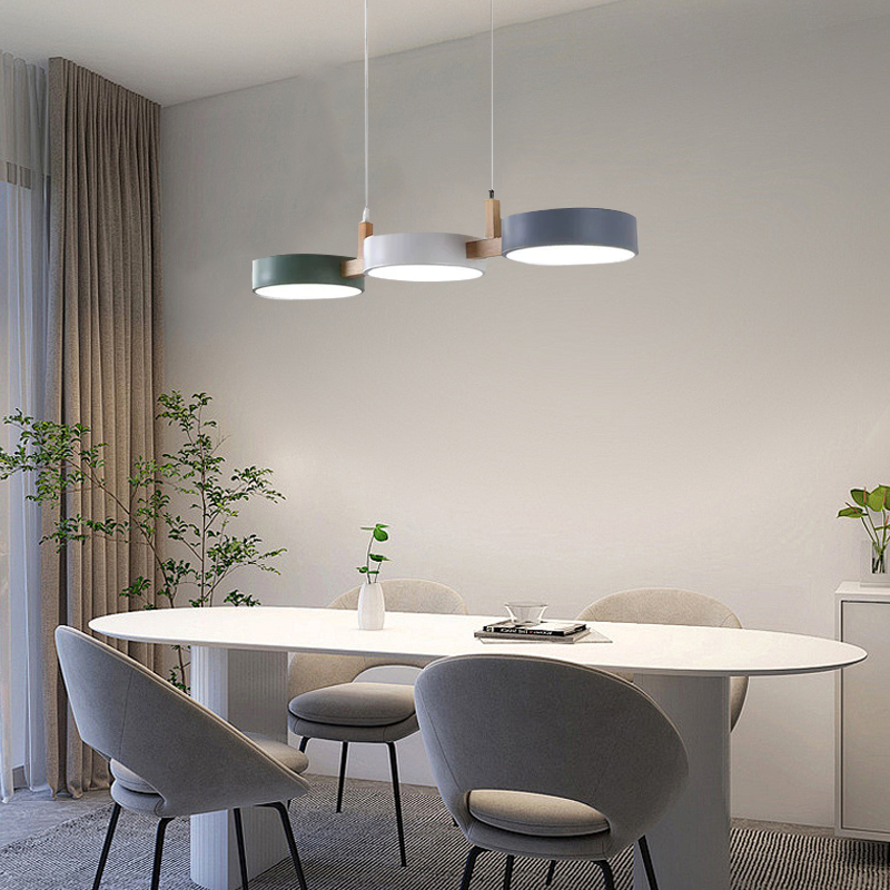 Nordic Pendant Light Circular 3 Head Dining Room-2