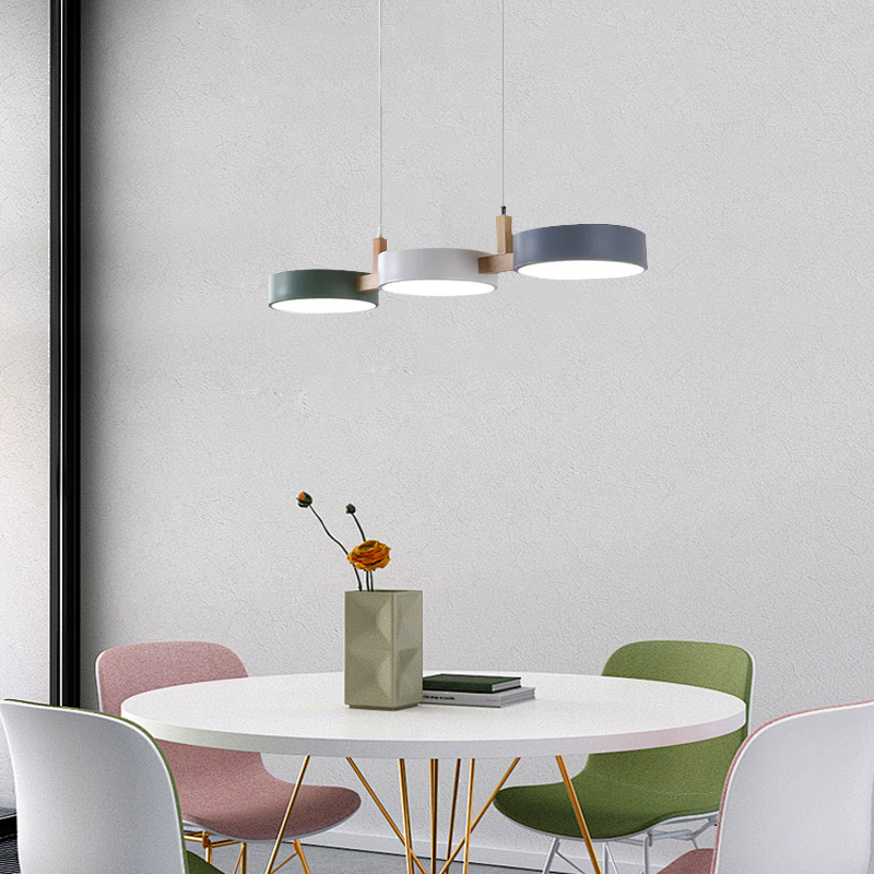 Nordic Pendant Light Circular 3 Head Dining Room