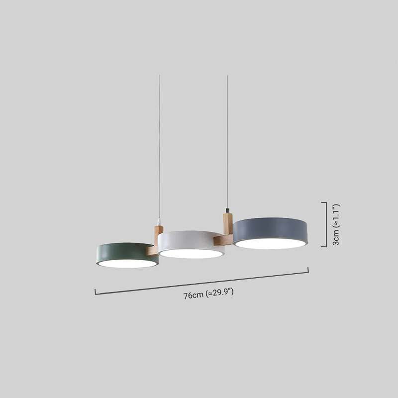 Nordic Pendant Light Circular 3 Head Size