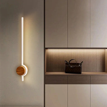 Nordic Wood & Acrylic Wall Lamp - White/Gold/Black for Dining Room