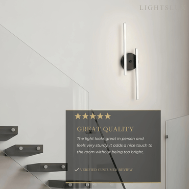 Arcato Modern Black/Silver Double Linear Wall Light