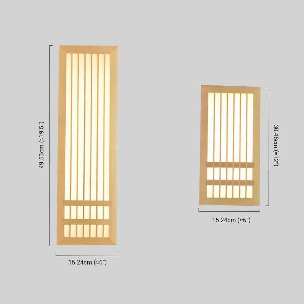 Wood Wall Lamp – Rectangular Log Color Dimensions