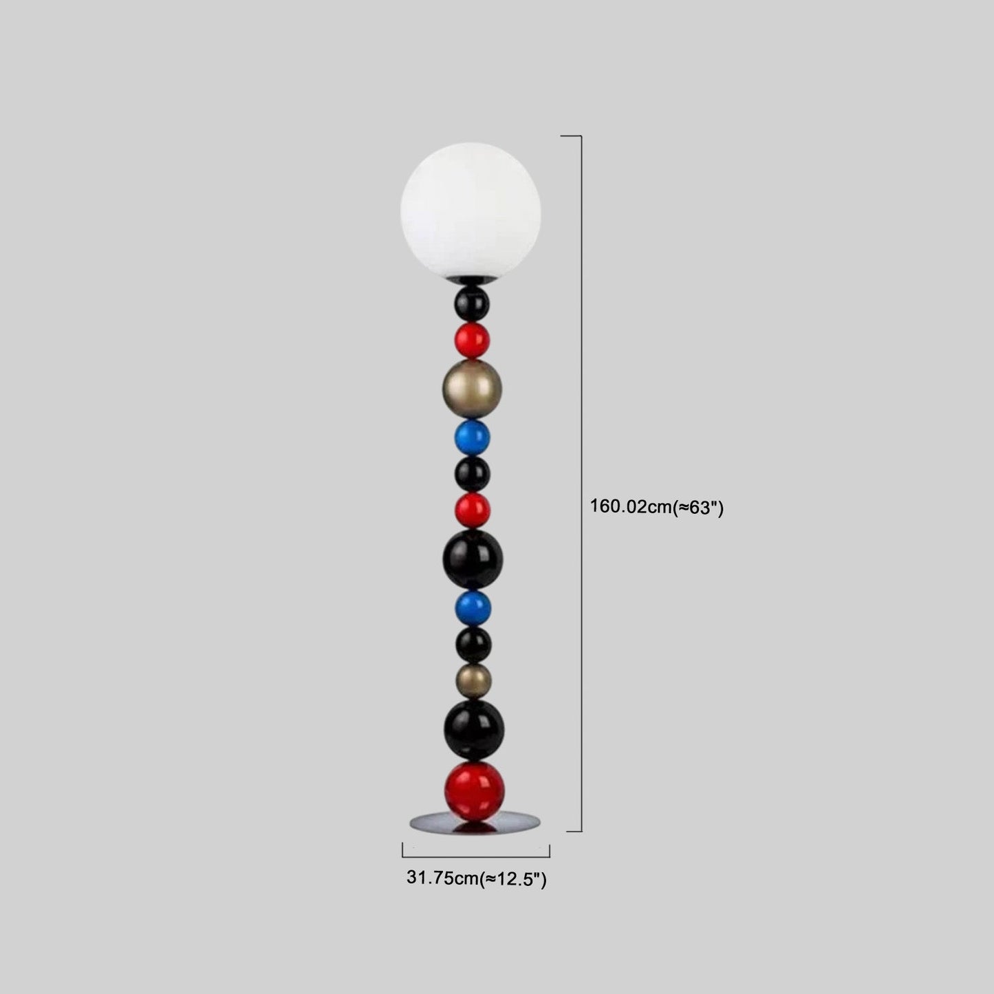 Morandi Red/Green Floor Lamp Metal Acrylic Globular Bedroom