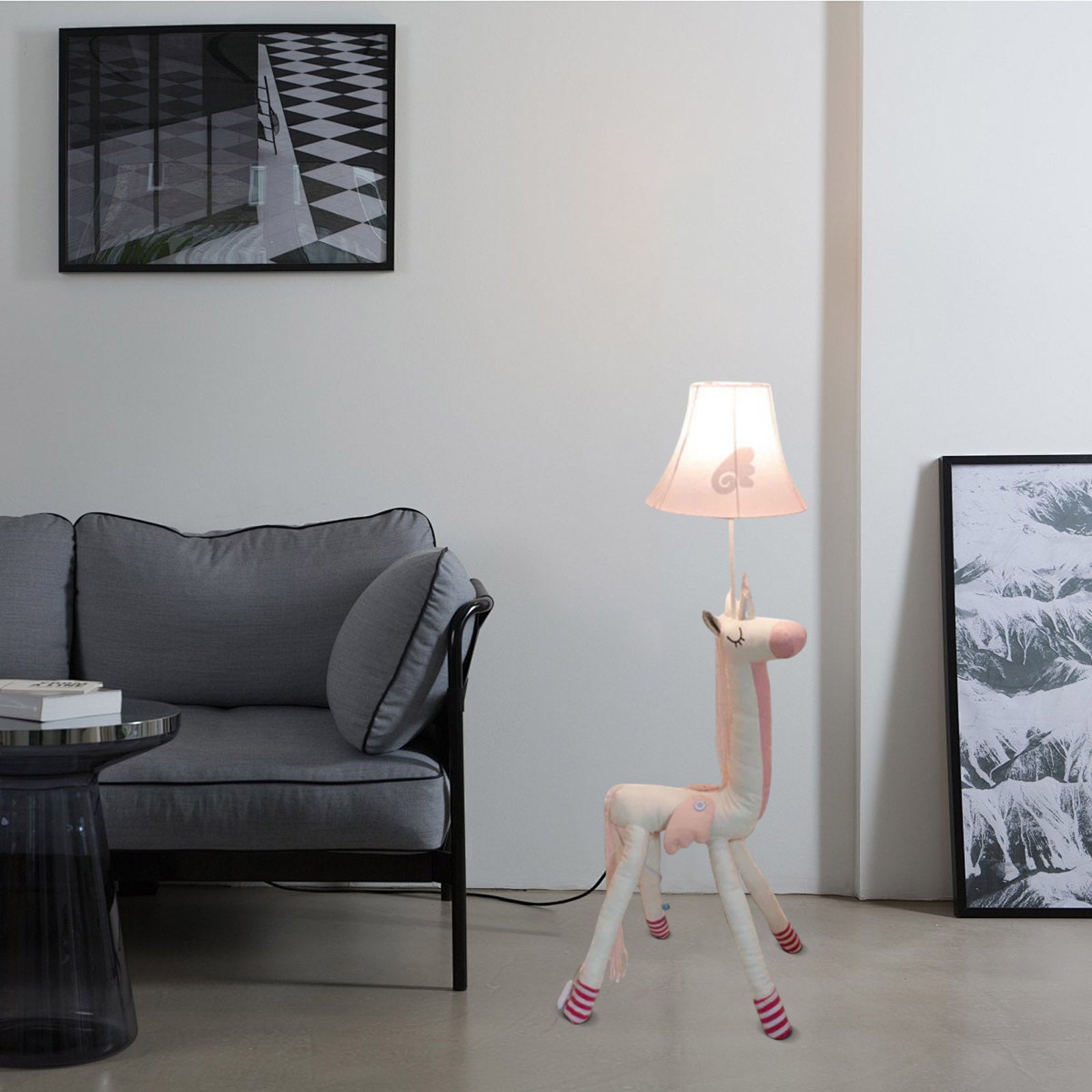 Floor Lamp – Plush & Metal Kids’ Night Light Dining Room