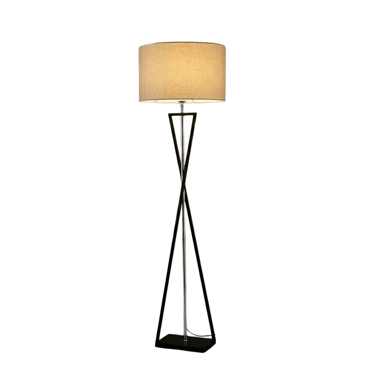 Modern Floor Lamp with Cylindrical Fabric Shade
