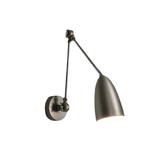 Irondale Industrial Adjustable Wall Lamp - Black/White/Nickel Metal Living Room