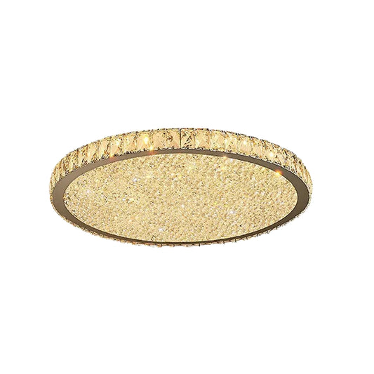 Lámpara de techo redonda Excelis Royal - Cristal transparente/ámbar y metal para sala de estar