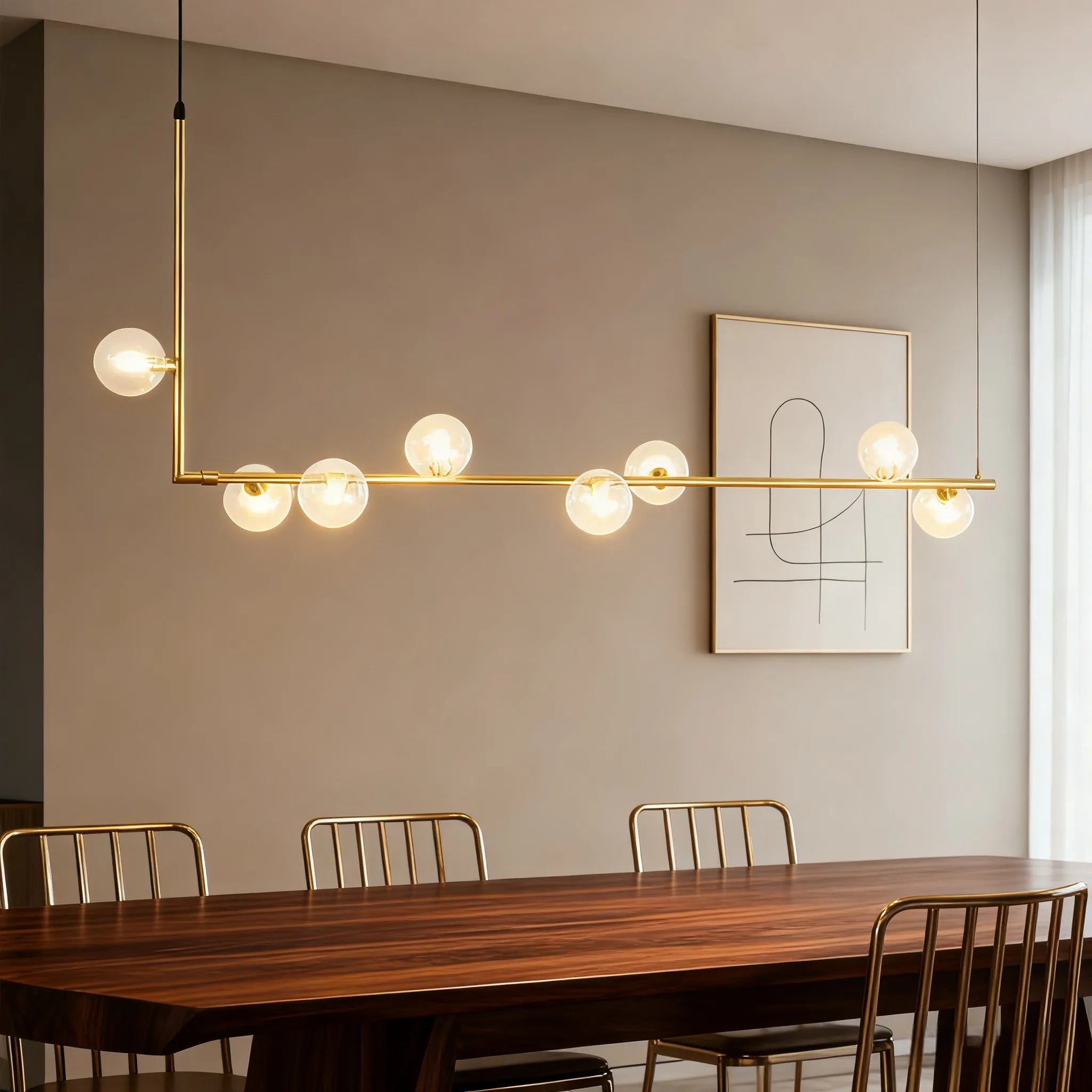 Nebula Minimalist Linear Pendant Light - Black