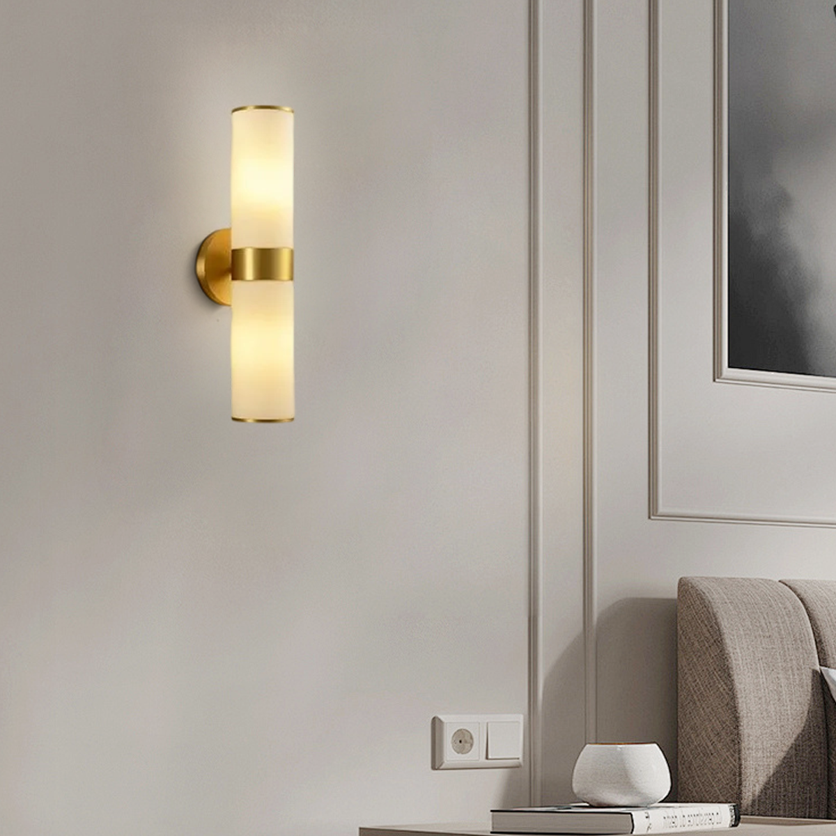 Royal Brass Wall Lamp - Metal Glass Cylinder