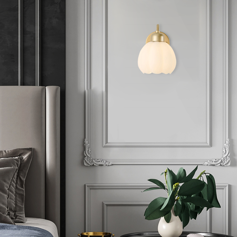 Modern Floral Wall Lamp with No Switch for Bedroom