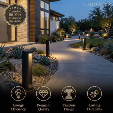 Irondale Minimalist Solar Outdoor Lamp - Black