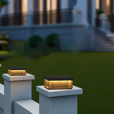 Modern Square Outdoor Pillar Light