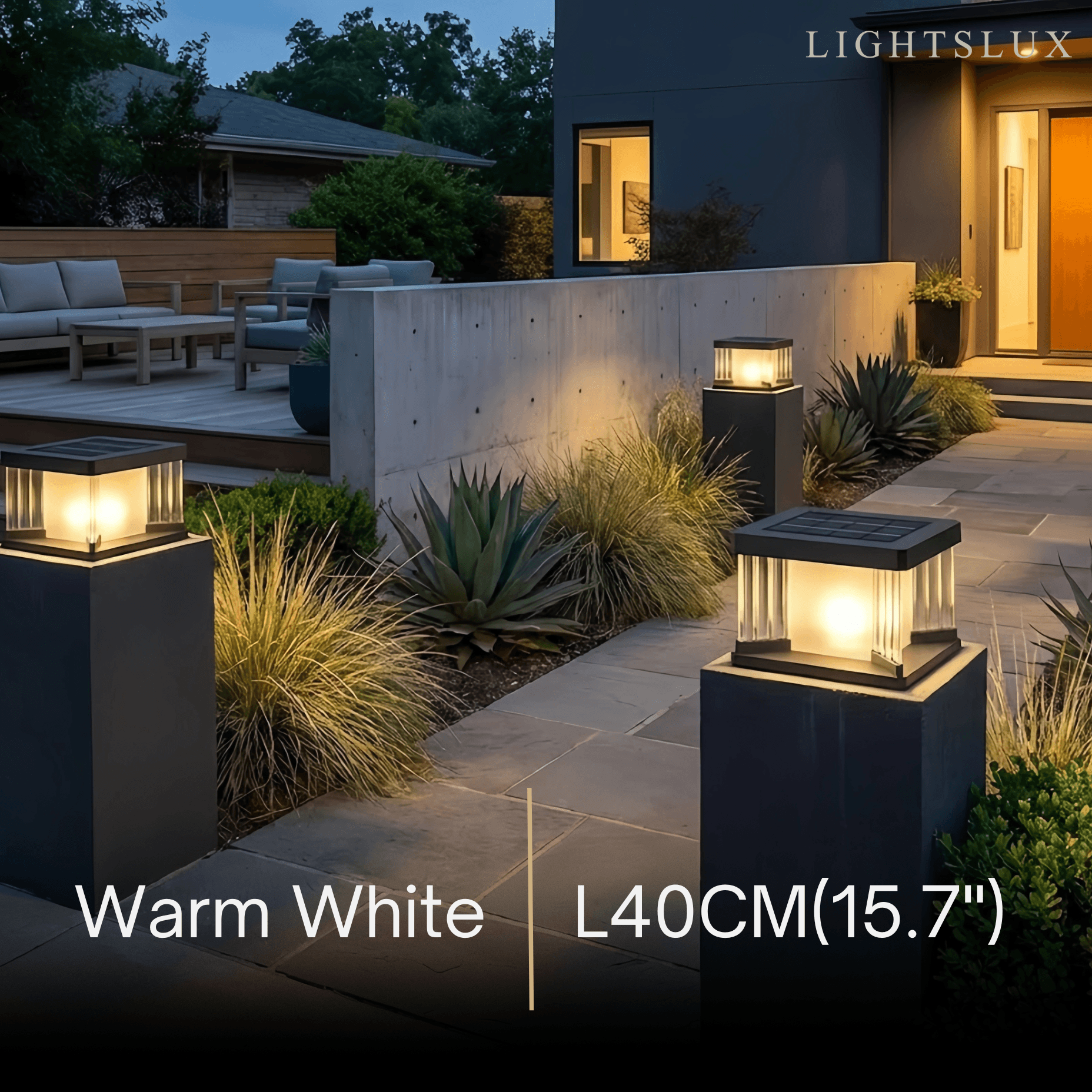 Arcato Modern Outdoor Solar Pillar/Pathway Lights
