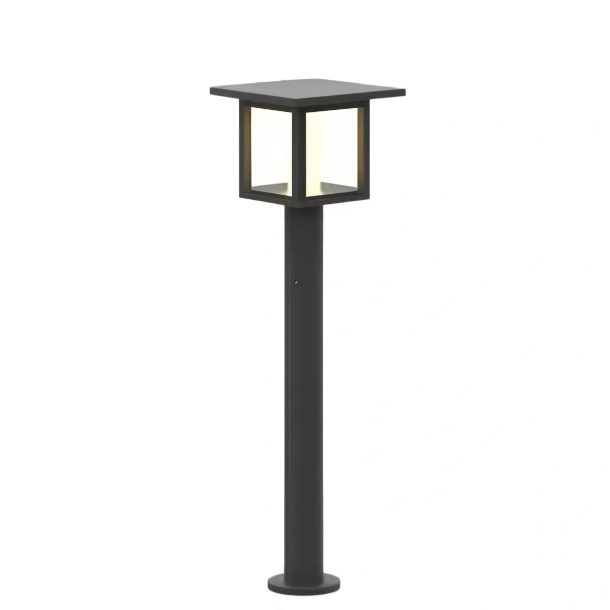 Modern Solar Pathway Lights - Black Metal Lantern Design