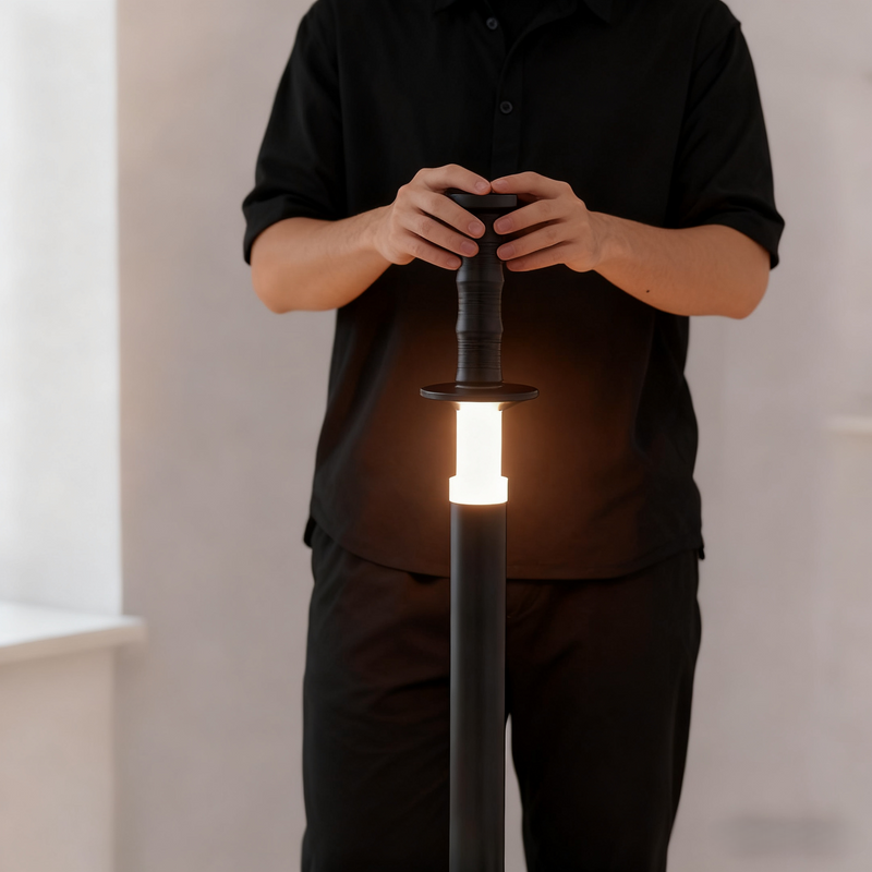 Floor Lamp – Black/White Adjustable Standing Light