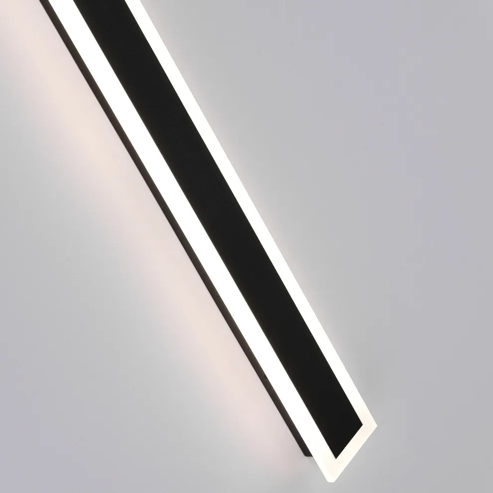Close-up Modern Black Linear Sensor Outdoor Wall Lamp-3