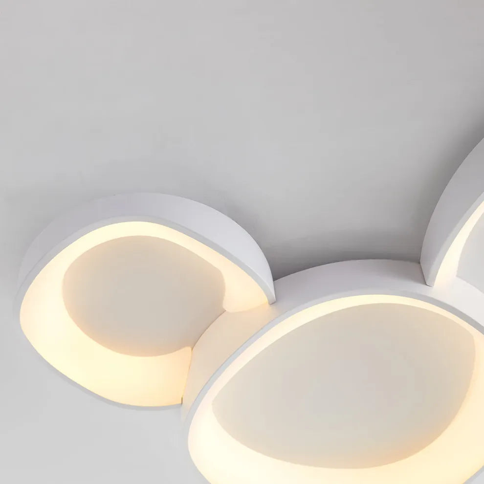 Close - up of Modern White Petal - shaped LED Ceiling Light