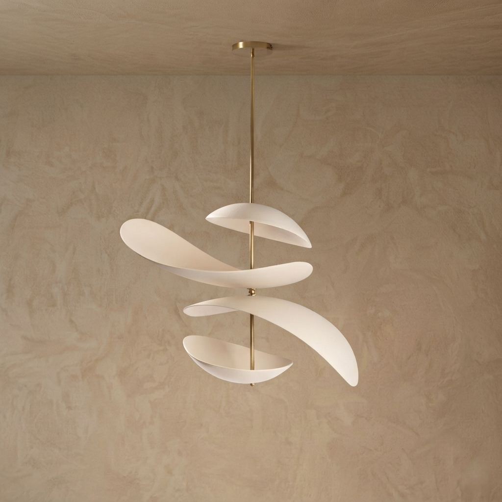 Arcato Nordic Pendant Lamp — White Layered Design for Dining Room E